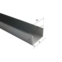 Geen U-profiel aluminium brut 25x25x2000x1mm