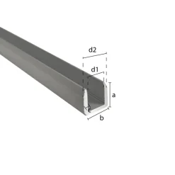 Geen U-profiel aluminium mat zilver 22,5x22x2600x1.8mm