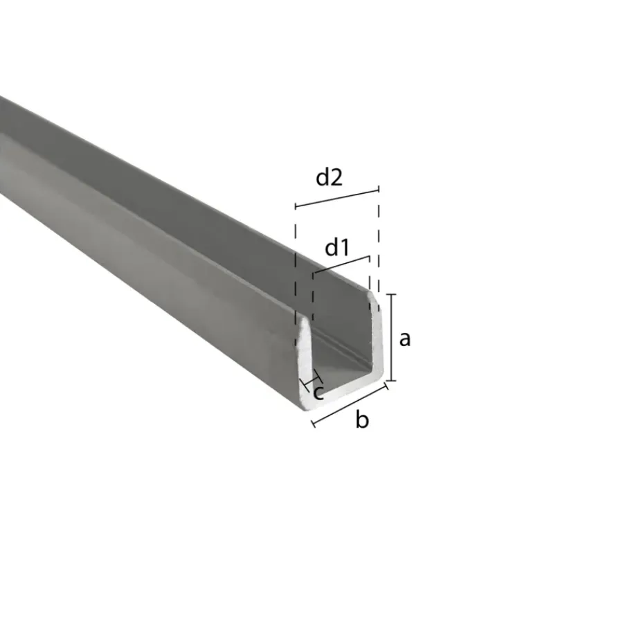 Geen U-profiel aluminium mat zilver 22,5x22x2600x1.8mm