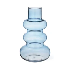 Geen Vaas glas blauw 18x18x13,5cm