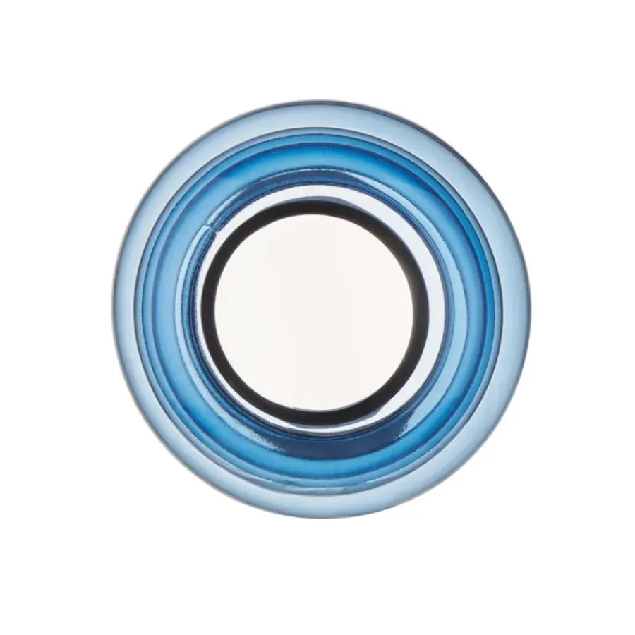 Geen Vaas glas blauw 18x18x13,5cm