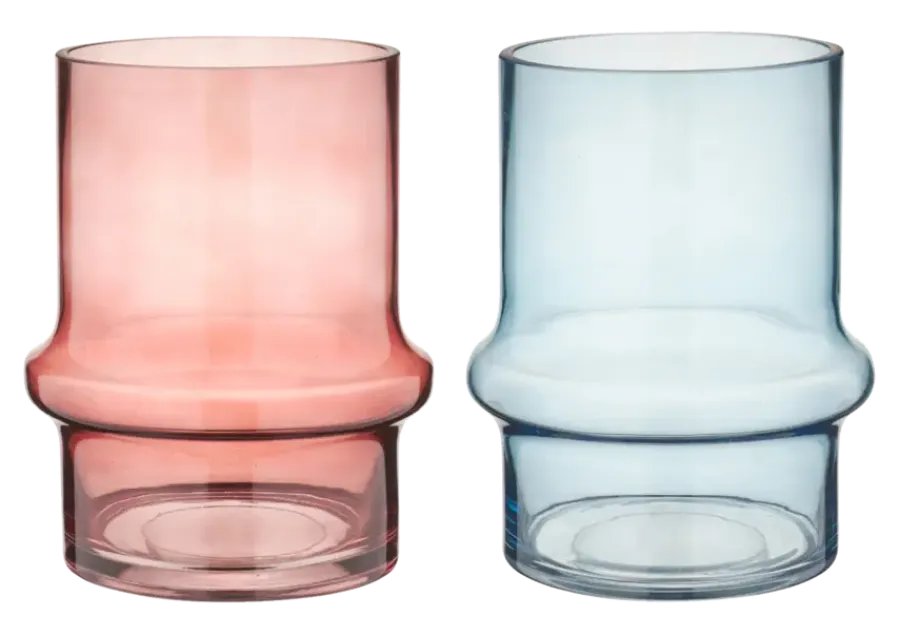 Geen Vaas glas bruin blauw 17x17x21cm