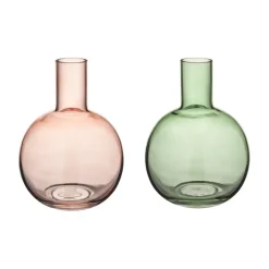 Geen Vaas glas bruin groen 17,5x17,5x23,5cm