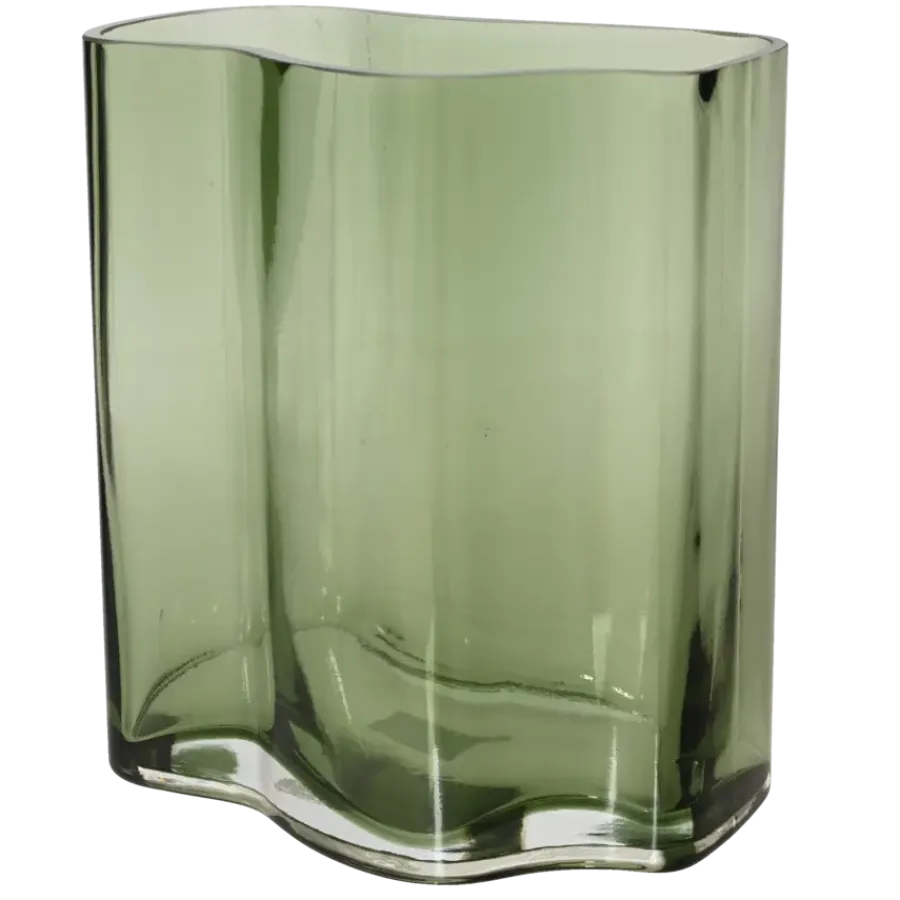 Decoris Vaas glas groen 18 x 12 x 20 cm