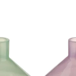 Geen Vaas glas paars groen 17.5x17.5x23cm