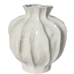Decoris Vaas wit 26 cm glanzend keramiek