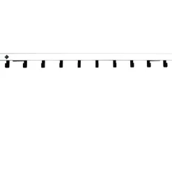 V-part Vepa Bins Pro-line wandkapstok met 10 haken - grijs / zwart