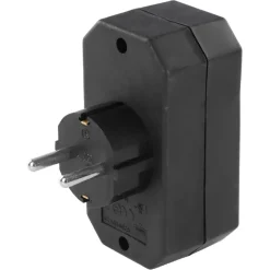 Verloopstekker 2x Euro + 1x RA Zwart