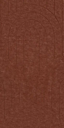 Viltpaneel gebogen lijnen terra 120x60 cm 2 stuks