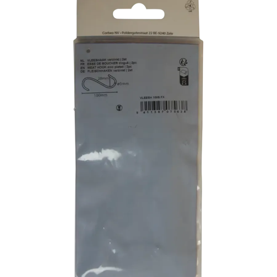 Ledent Vleeshaak verzinkt 100 mm 2stuks