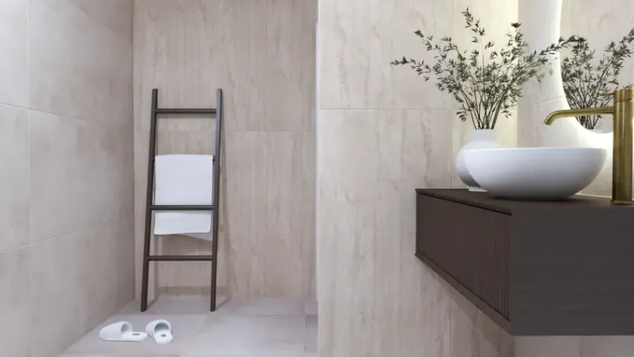 Geen Vloertegel Calma Travertin 60 cm x 120 cm keramiek beige 1,44 m²