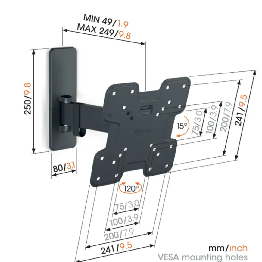 Vogel's TV-steun Full motion S - 19 t/m 43 inch