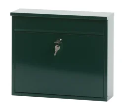 V-Part Wandbrievenbus groen staal - 31.5 cm