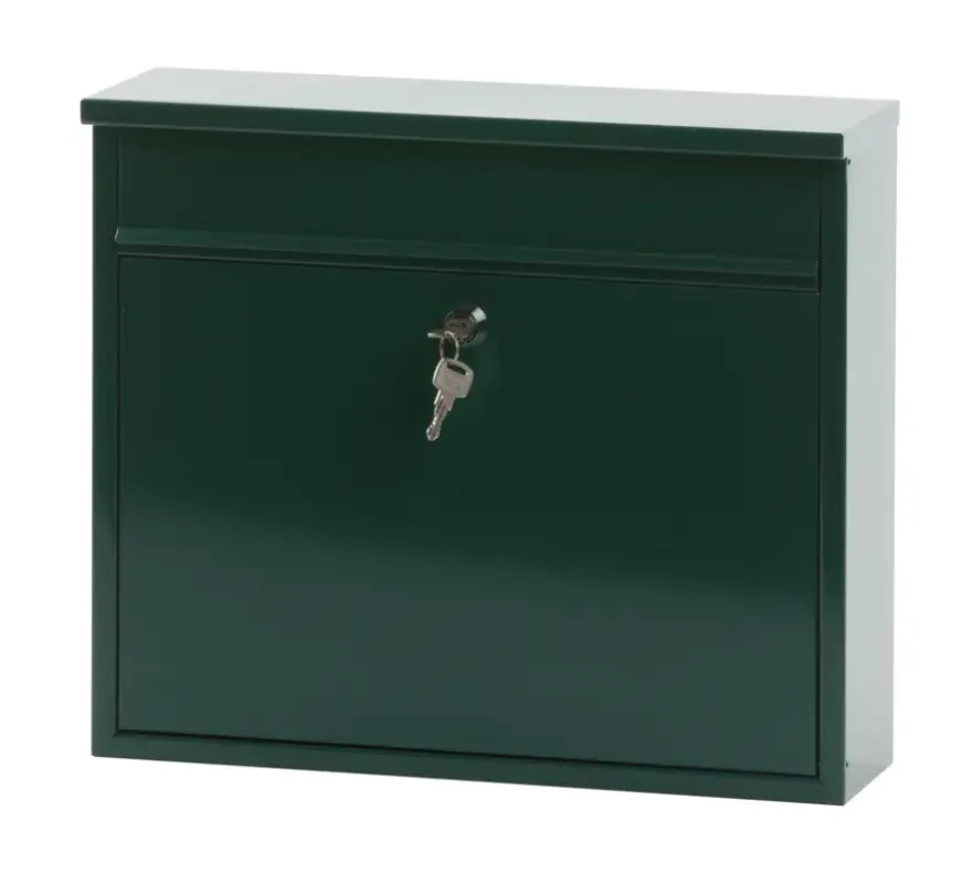 V-Part Wandbrievenbus groen staal - 31.5 cm