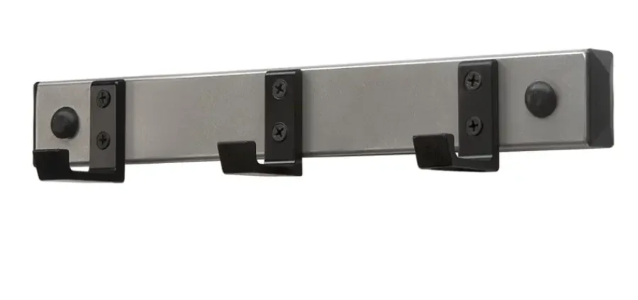 V-part wandkapstok HIQ 3 haken - grijs / zwart