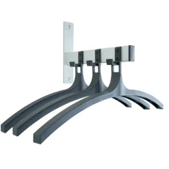 V-part wandkapstok HIQ 3 incl. 3 hangers - aluminiumgrijs / zwart