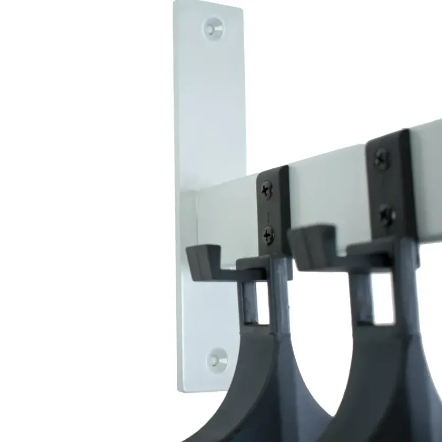 V-part wandkapstok HIQ 3 incl. 3 hangers - aluminiumgrijs / zwart