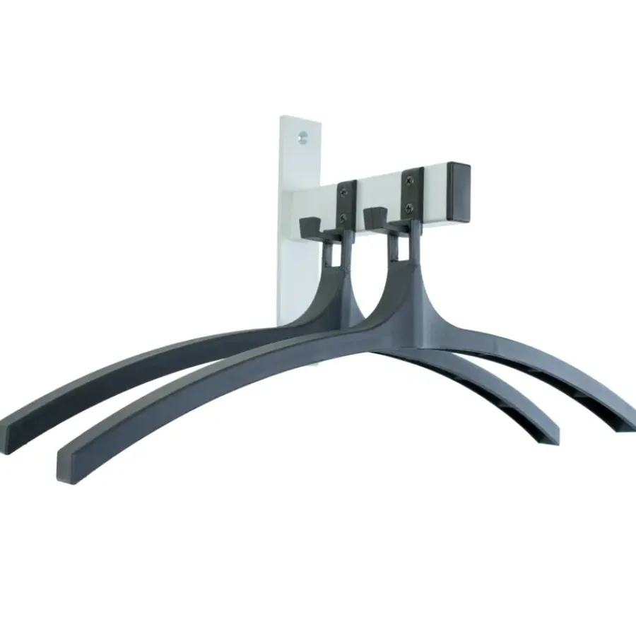 V-part wandkapstok HIQ 2 incl. 2 hangers - aluminiumgrijs / zwart