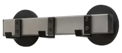 V-part wandkapstok magnetisch met 3 haken - aluminiumgrijs / zwart