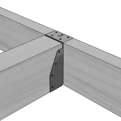 Waelbers balkdrager met lange lip 71 x 171 mm zwart