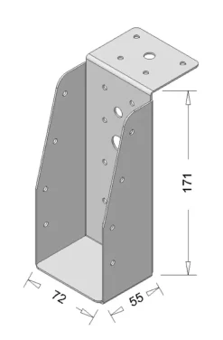 Waelbers balkdrager met lange lip 71 x 171 mm verzinkt