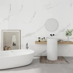 Wand/douche paneel kunststof Allora 260x90 cm wit marmer glans, dikte 5mm 2,34 m²