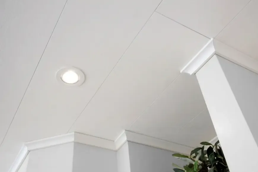 Wand-en plafondpaneel MDF Ecoline wit 130x20 cm, dikte 7 mm 3,64 m²