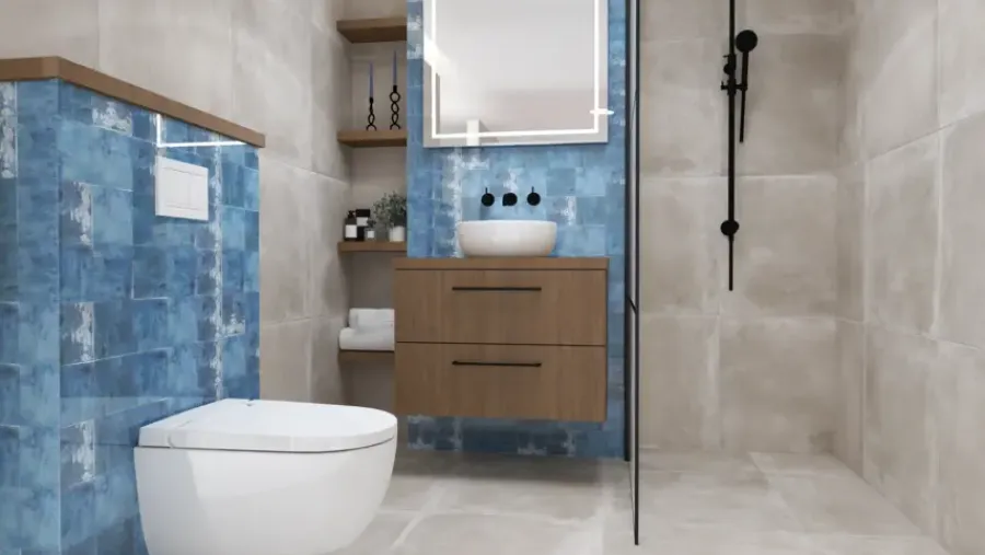 Geen Wandtegel Fermo glanzend 12,5 cm x 12,5 cm keramiek blauw 0,587 m²
