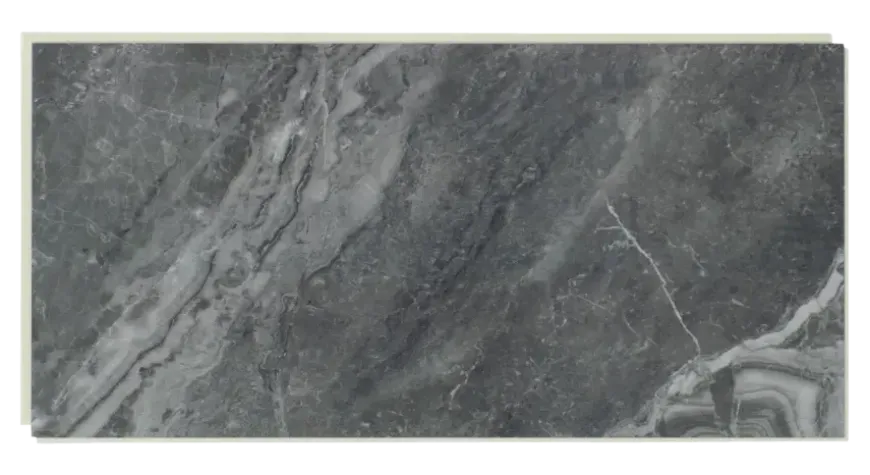 Wandtegel kunststof Allora 30,5x61 cm grijs marmer glans, dikte 5mm 1,116 m²