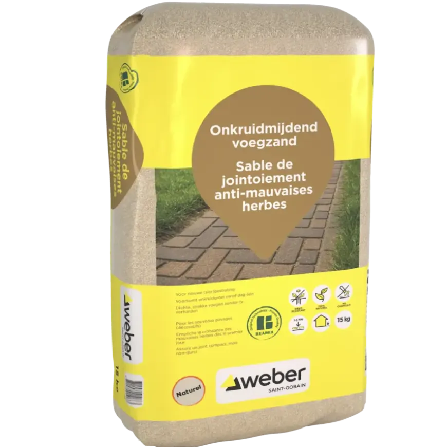 Weber Beamix onkruidmijdend voegzand naturel 15 kg