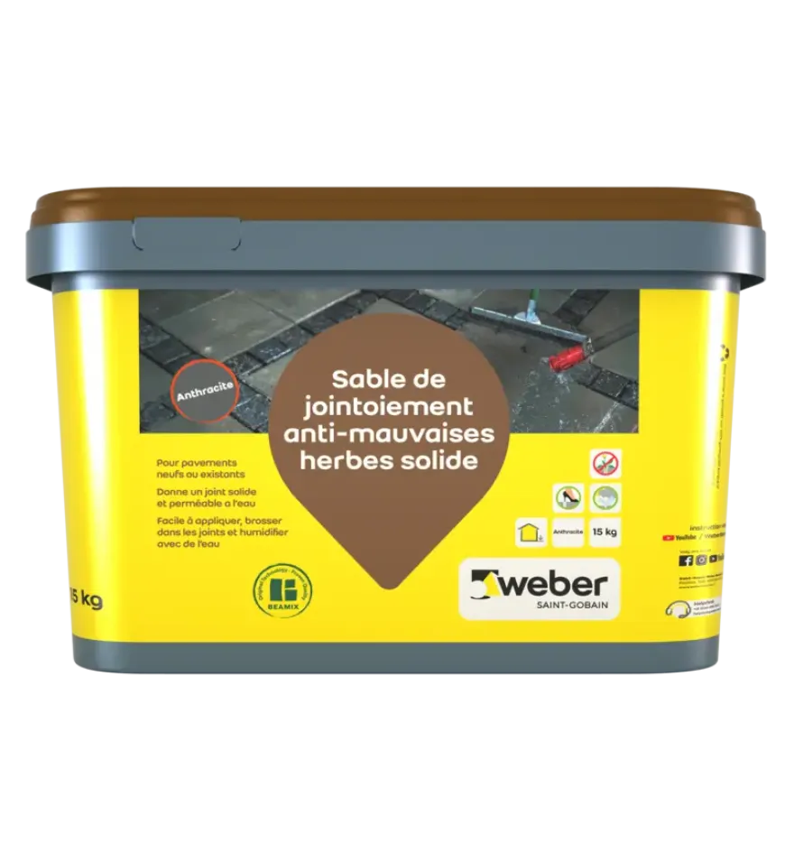 Weber Beamix onkruidmijdend voegzand hard antraciet 15 kg