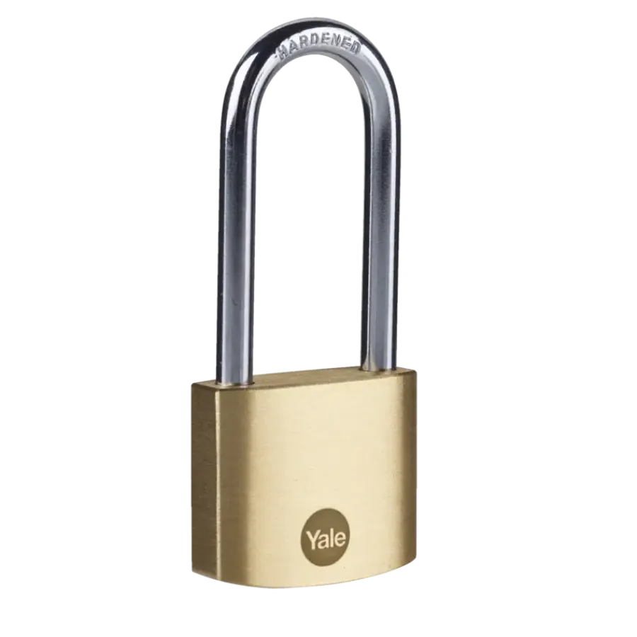 Yale Hangslot messing 40 mm met lange beugel