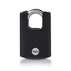 Yale Hangslot messing zware uitvoering 40 mm met zwarte body