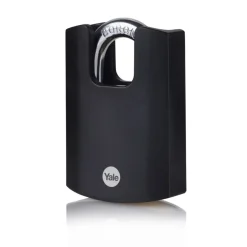 Yale Hangslot messing zware uitvoering 50 mm met zwarte body