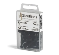 Silentlines Zwarte schroeven voor lattenwand voor binnen met bitje (30 stuks)
